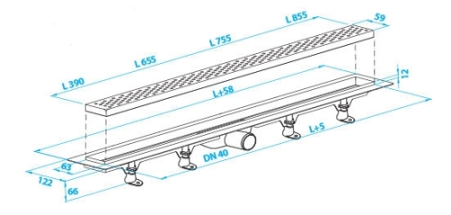 Roltechnik ZUHANYFOLYÓKA ROZSDAMENTES BURKOLHATÓ RÁCCSAL (450 mm, RMF-3/450)