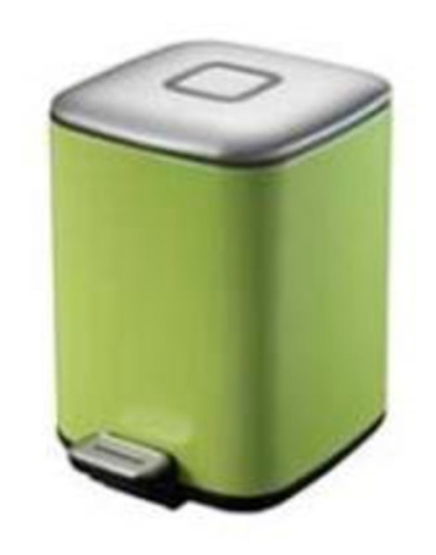 Sapho REGENT szemetes 6l, Soft Close, csiszolt inox, zöld (DR321)