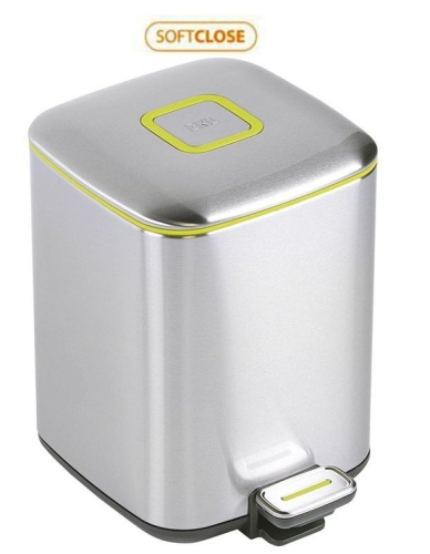 Sapho REGENT szemetes 6l, Soft Close, csiszolt inox, ezüst (DR301)