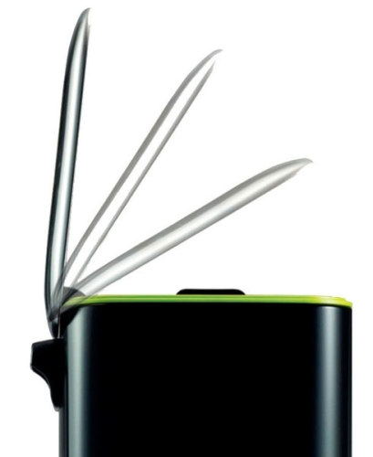 Sapho REGENT szemetes 12l, Soft Close, csiszolt inox, fekete (DR312)