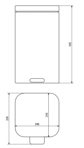 Sapho REGENT szemetes 12l, Soft Close, csiszolt inox, fekete (DR312)