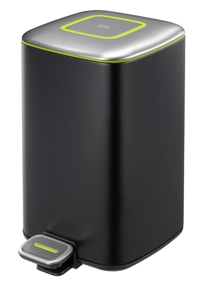 Sapho REGENT szemetes 12l, Soft Close, csiszolt inox, fekete (DR312)