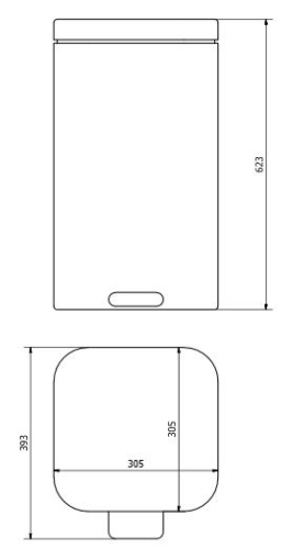 Sapho REGENT szemetes 32l, Soft Close, csiszolt inox, ezüst (DR303)