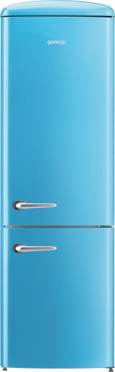Gorenje alul fagyasztós kombinált hűtőszekrény, old timer A++, kék ORK192BL