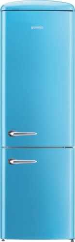 Gorenje alul fagyasztós kombinált hűtőszekrény, old timer A++, kék ORK192BL