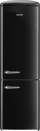 Gorenje alul fagyasztós kombinált hűtőszekrény, old timer A++, fekete ORK192BK (517336)