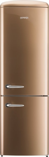 Gorenje alul fagyasztós kombinált hűtőszekrény, old timer A++, royal kávé ORK192CO