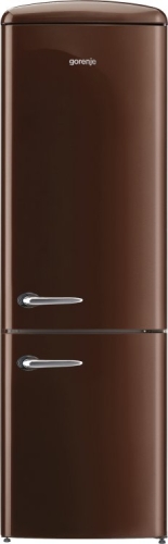 Gorenje alul fagyasztós kombinált hűtőszekrény, old timer A++, étcsokoládé barna ORK192CH