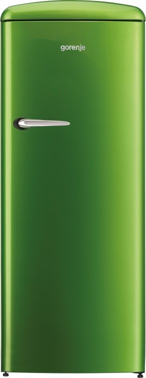 Gorenje szabadonálló felülfagyasztós hűtőszekrény, old timer, A++, lime zöld ORB152GR