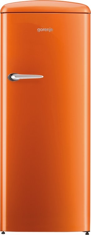 Gorenje szabadonálló felülfagyasztós hűtőszekrény, old timer, A++, narancs ORB152O