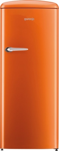 Gorenje szabadonálló felülfagyasztós hűtőszekrény, old timer, A++, narancs ORB152O