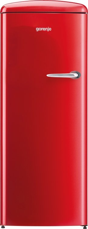 Gorenje szabadonálló felülfagyasztós hűtőszekrény, old timer, A++, tűzpiros ORB152RDL