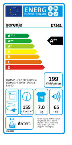 Gorenje szabadonálló automata mosógép A+++, 9 kg, fehér W9865E