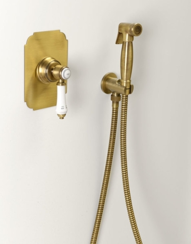 Sapho retro bidet zuhany, gégecsővel tartóval zuhannyal, bronz (9106)
