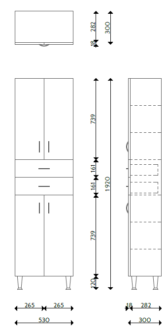 Tboss Bianka M53 fürdőszobai zárt álló szekrény (sonoma)