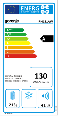 Gorenje beépíthető hűtőszekrény A+, fehér RI4121AW
