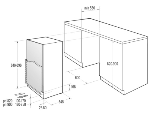 Gorenje pult alá építhető hűtőszekrény A++, fehér RIU6092AW (525691)