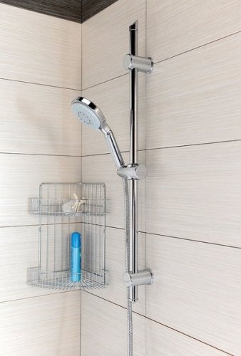 Aqualine KROM LINE Sarokpolc, 22x22x35 cm, krómozott acél (27010)