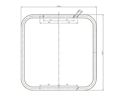 Aqualine WHITE LINE KOVEX Tükör 44x44 cm, fehér (8000)