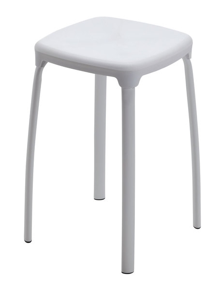 Aqualine PARIDE Fürdőszobai ülőke, termoplast/acél, fehér, teherbírás 100 kg (517202)