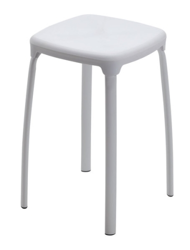 Aqualine PARIDE Fürdőszobai ülőke, termoplast/acél, fehér, teherbírás 100 kg (517202)