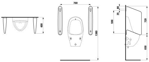 Laufen Rion piszoár válaszfal H8476000000001 (8.4760.0.000.000.1)