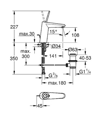 Grohe Eurodisc Joy egykaros mosdócsaptelep M-size 23427 000 (23427000)