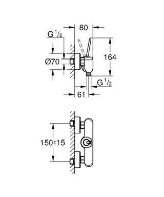 Grohe Eurodisc Joy egykaros fehér zuhany csaptelep 23430 LS0 (23430LS0)