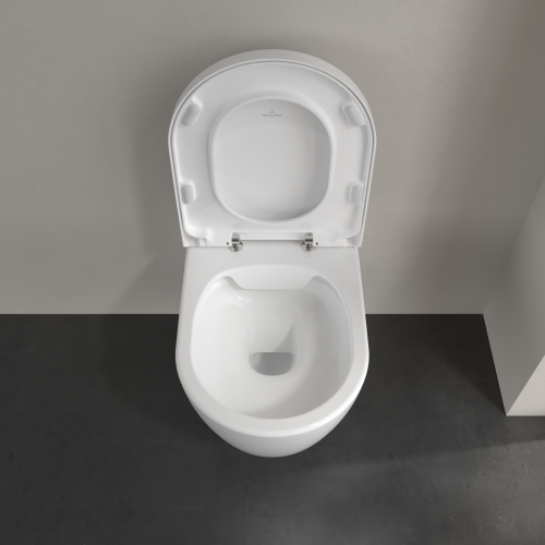 Villeroy & Boch Avento perem nélküli fali wc, CeramicPlus lassú záródású ülőkével kombi pack 5656HRR1 (5656 HR R1)