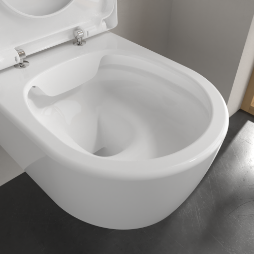 Villeroy & Boch Avento perem nélküli fali wc, CeramicPlus lassú záródású ülőkével kombi pack 5656HRR1 (5656 HR R1)