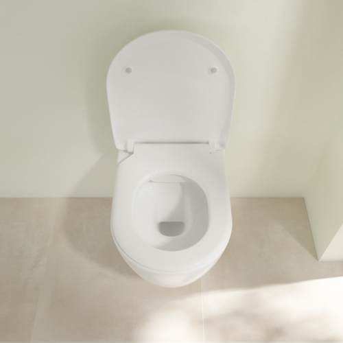 Villeroy & Boch Avento perem nélküli fali wc, CeramicPlus, Slimseat lassú záródású ülőkével kombi pack 5656RSR1 (5656 RS R1)
