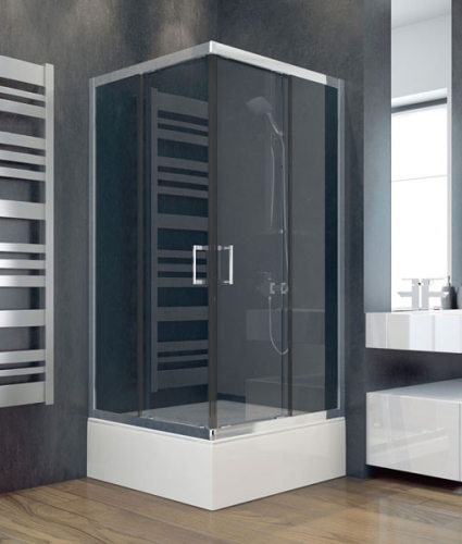 Niagara Wellness Karla 80x80x165 cm-es szögletes alacsony zuhanykabin, átlátszó üveg