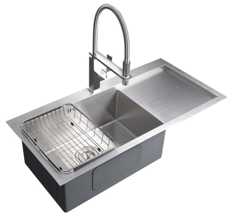 Sapho KIVA mosogatótálca, inox, 86x41x22 cm, balos kivitel (KI8641L)