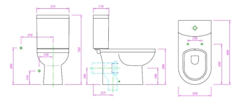 Sapho DYNASTY tartály monoblokkos WC-hez, alsó vízbekötéssel (71113400)