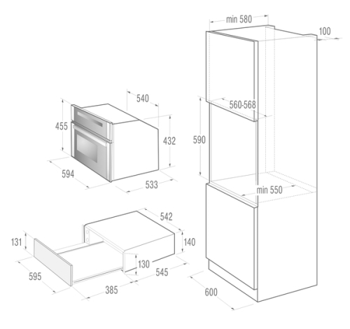 Gorenje beépíthető melegítő fiók UWD1400X