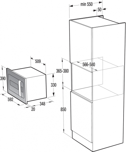 Gorenje beépíthető mikrohullámú sütő BM625ORAW