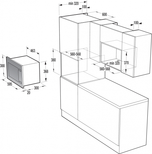 Gorenje beépíthető mikrohullámú sütő BM171E2XG (470348)