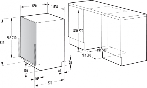 Gorenje Simplicity beépíthető mosógatógép GV6SY2B