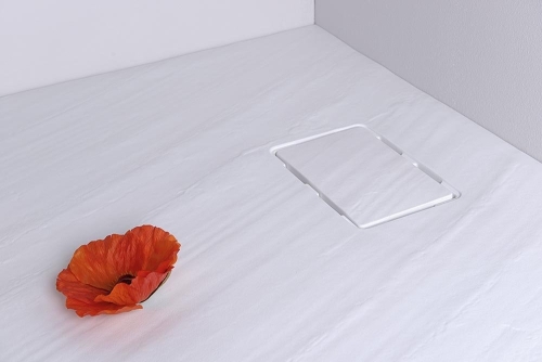 Sapho ATIKA 120x90x3,5cm öntöttmárvány zuhanytálca, fehér, kő hatású dekorral (AK005)