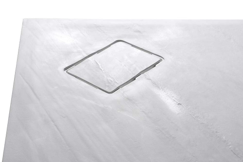 Sapho ATIKA 90x90x3,5cm negyedköríves öntöttmárvány zuhanytálca, R550, fehér, kő hatású dekorral (AK001)