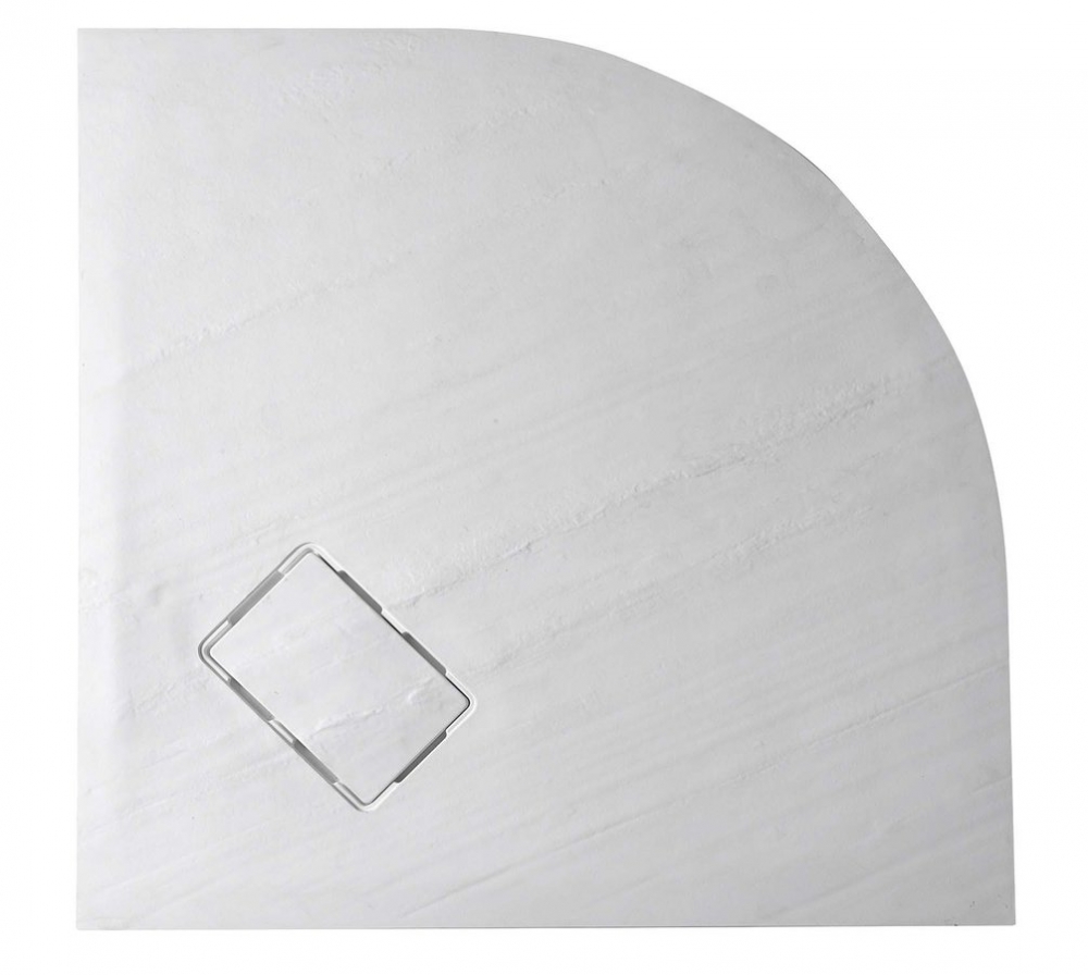 Sapho ATIKA 90x90x3,5cm negyedköríves öntöttmárvány zuhanytálca, R550, fehér, kő hatású dekorral (AK001)