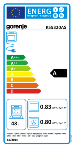 Gorenje kombinált tűzhely K55320AS
