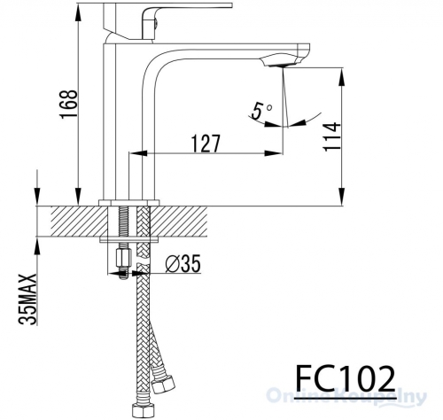 Aqualine FACTOR mosdó csaptelep leeresztő nélkül, króm (FC102)