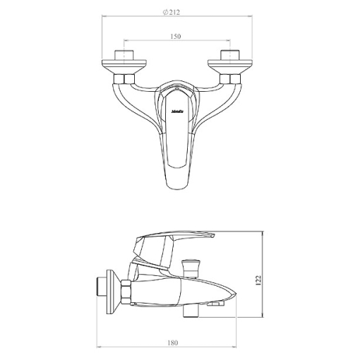 Novaservis Metalia 56 kádcsaptelep, króm ECO 56020/1,0