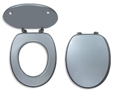 Novaservis Prestige Ezüst MDF WC ülőke Krómozott réz rögzítőelemekkel WC/STRIBRO