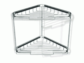 Novaservis Metalia wire program rácsos dupla sarokpolc, 25x25 cm nagy, króm 6070,0