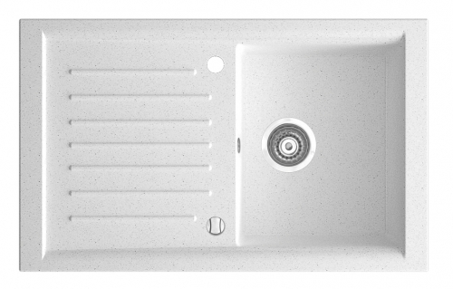 Novaservis KIZZ egymedencés gránit mosogató 50x81x19 cm, fehér, DRG50/81W