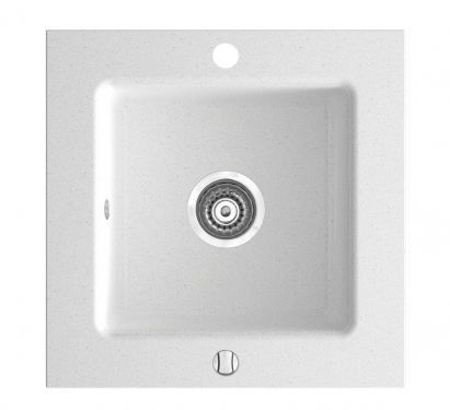 Novaservis KIZZ egymedencés gránit mosogató 50x50x20 cm, fehér, DRG50/50W