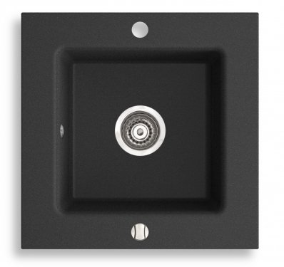 Novaservis KIZZ egymedencés gránit mosogató 50x50x20 cm, grafit, DRG50/50B