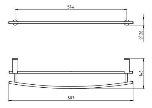 Novaservis Metalia 2 dupla törülközőtartó 600 mm, króm 6225,0